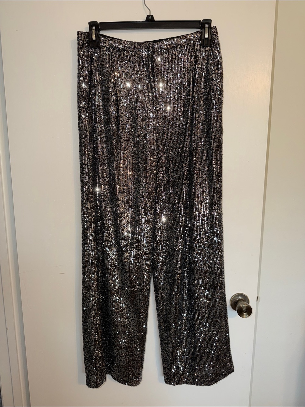 Topshop Mini Sequin Slouch Pants - silver - part of a set